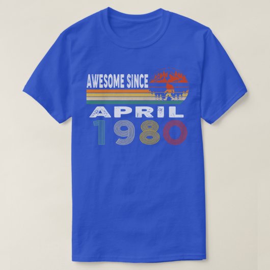 Geweldige sinds april 1980 t-shirt (Design voorkant)