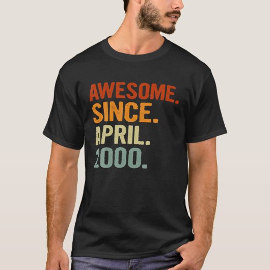 Geweldige sinds april 2000 Retro 21 jaar oud 21th T-shirt (Voorkant)