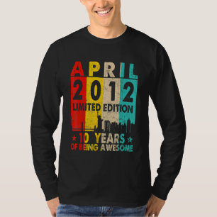 Geweldige sinds april 2012 10e verjaardag van de t-shirt