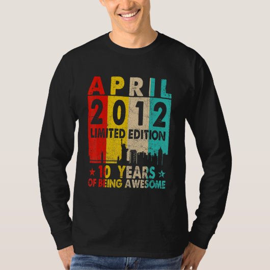 Geweldige sinds april 2012 10e verjaardag van de t-shirt (Voorkant)