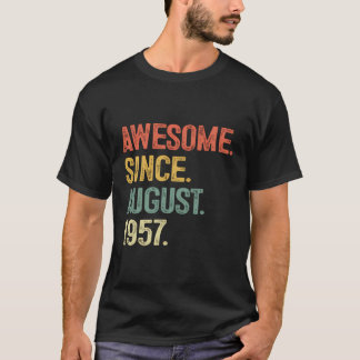 Geweldige sinds augustus 1957 66e verjaardagscadea t-shirt