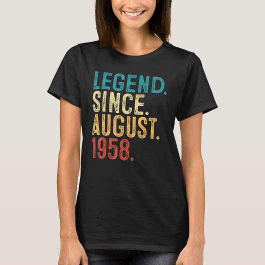 Geweldige sinds augustus 1958 64e dag 64 jaar oud t-shirt (Voorkant)