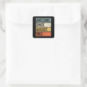 Geweldige sinds augustus 1963 vierkante sticker (Tas)