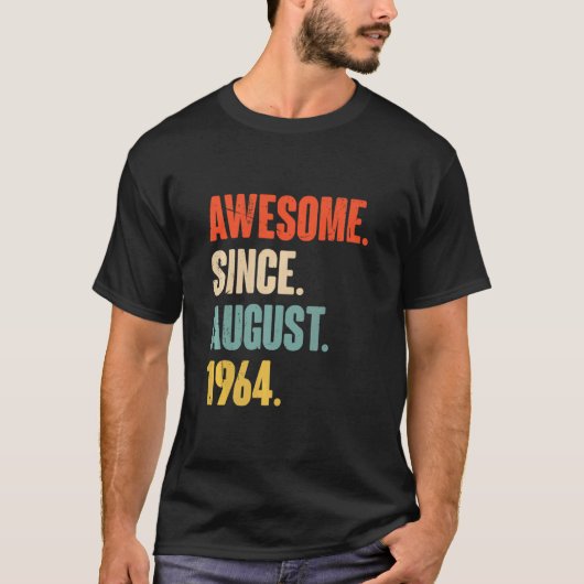 Geweldige sinds augustus 1964 58 Jaar Oud 58e Gebo T-shirt (Voorkant)