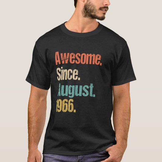 Geweldige sinds augustus 1966 56e Vintage T-shirt (Voorkant)