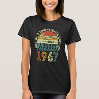 Geweldige sinds augustus 1967 55 jaar oud 55e gebo t-shirt