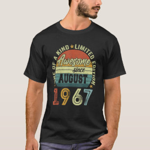 Geweldige sinds augustus 1967 55 jaar oud 55e gebo t-shirt