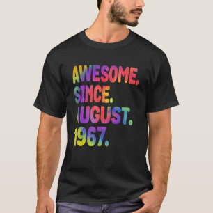 Geweldige sinds augustus 1967 56 jaar oud 56e gebo t-shirt