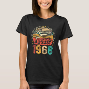 Geweldige sinds augustus 1968 Retro 55 jaar oud 55 T-shirt