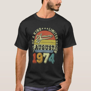 Geweldige sinds augustus 1974 48 jaar oud en 48e g t-shirt