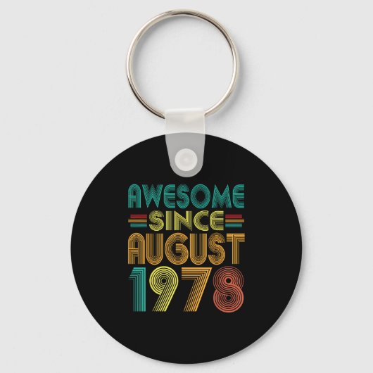 Geweldige sinds augustus 1978 Jaar 47e Verjaardag Sleutelhanger (Voorkant)
