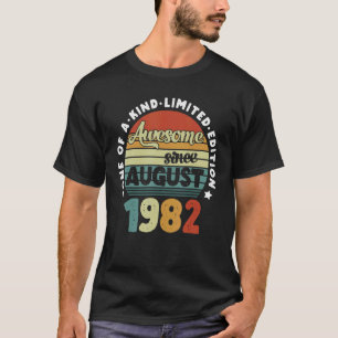 Geweldige sinds augustus 1982 40 jaar oud en 40e g t-shirt
