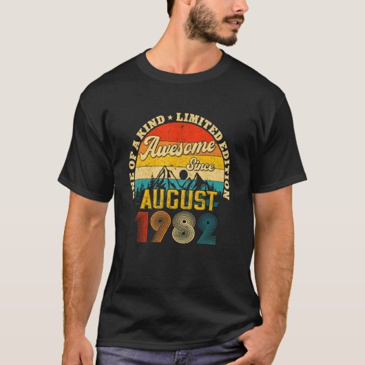 Geweldige sinds augustus 1982 40 jaar oud en 40e g t-shirt (Voorkant)