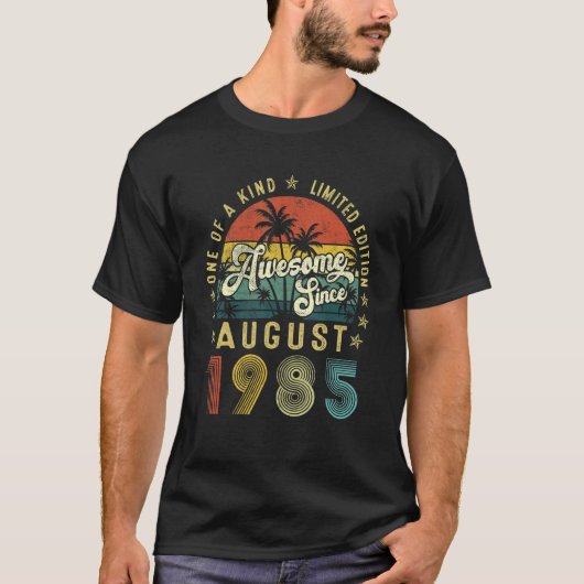 Geweldige sinds augustus 1985 37e verjaardag van t-shirt (Voorkant)