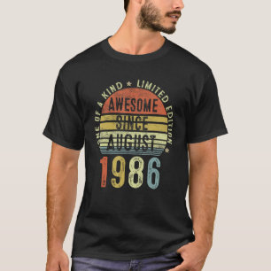 Geweldige sinds augustus 1986 36 jaar oud en 36 ja t-shirt