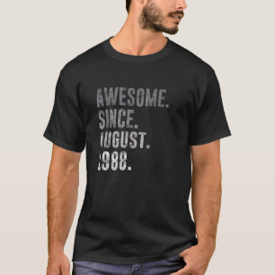 Geweldige sinds augustus 1988 34ste Vintage 19 T-shirt