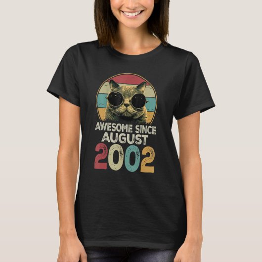 Geweldige sinds augustus 2002 21 jaar oude kat 21e t-shirt (Voorkant)