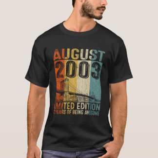 Geweldige sinds augustus 2003  Gift Mannen 20th BI T-shirt