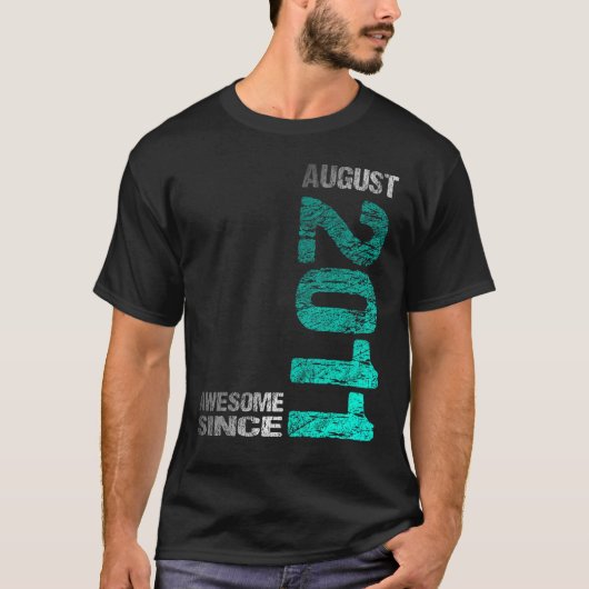 Geweldige sinds augustus 2011 12e geboortedag Gebo T-shirt (Voorkant)