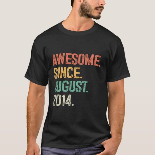 Geweldige sinds augustus 2014 9th 9 t-shirt (Voorkant)