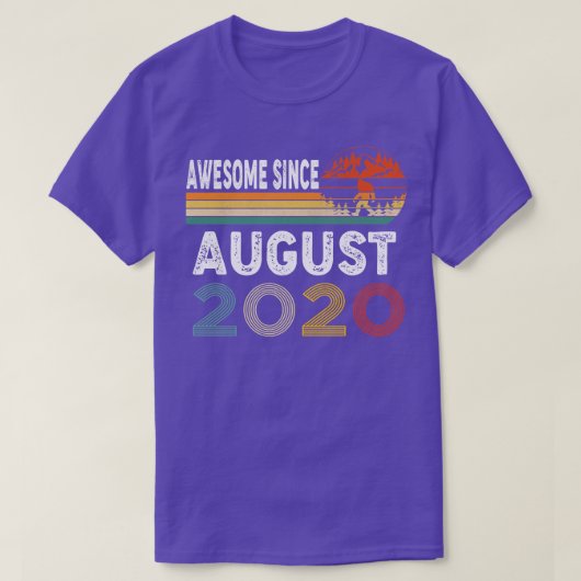 Geweldige sinds augustus 2020 t-shirt (Design voorkant)