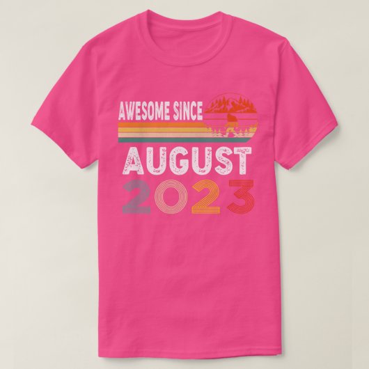 Geweldige sinds augustus 2023 t-shirt (Design voorkant)
