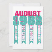  Geweldige sinds Birthdag 1982 Kaart (Achterkant)