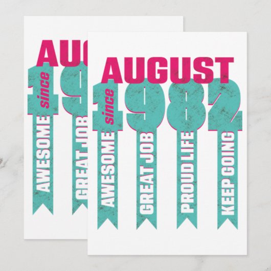  Geweldige sinds Birthdag 1982 Kaart (Voorkant / Achterkant)