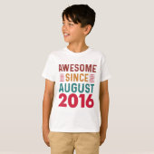 Geweldige sinds de jaardag van augustus 2016 t-shirt (Voorkant volledig)