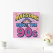 Geweldige sinds de jaren 90 - Kleurrijke Retro Y2K Vierkante Klok (Huis)