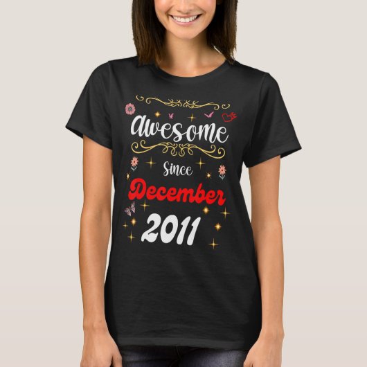 Geweldige sinds de verjaardag van december 2011 bl t-shirt (Voorkant)