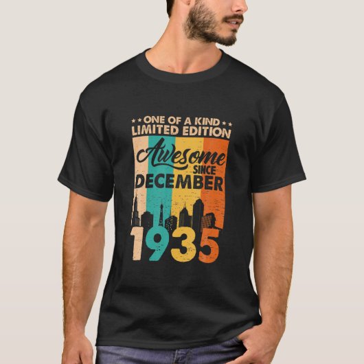 Geweldige sinds december 1935  86e verjaardag t-shirt (Voorkant)