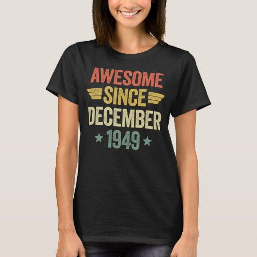 Geweldige sinds december 1949 t-shirt (Voorkant)