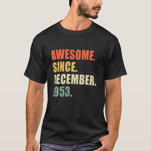 Geweldige sinds december 1953 69 jaar oude retroge t-shirt (Voorkant)