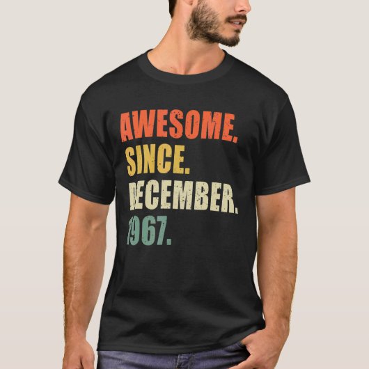 Geweldige sinds december 1967 55 jaar oude retroge t-shirt (Voorkant)