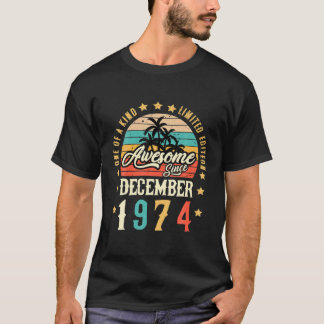 Geweldige sinds december 1974 Vintage 47e verjaard T-shirt