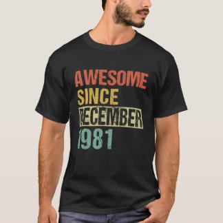 Geweldige sinds december 1981 40e verjaardag t-shirt