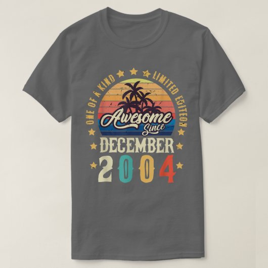 Geweldige sinds december 2004  17e verjaardag t-shirt (Design voorkant)