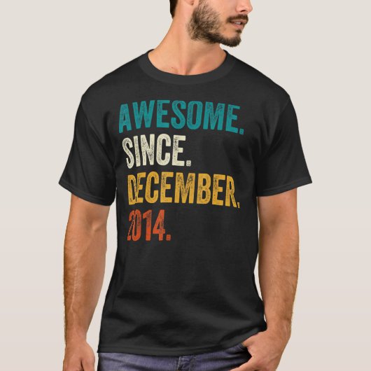 Geweldige sinds december 2014 8e verjaardag 8 jaar t-shirt (Voorkant)