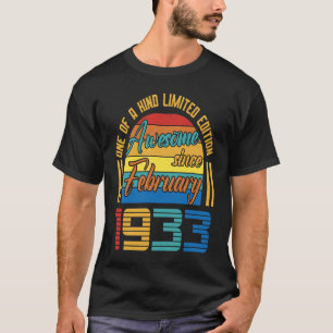 Geweldige sinds februari 1933 90 jaar oud en 90 ja t-shirt