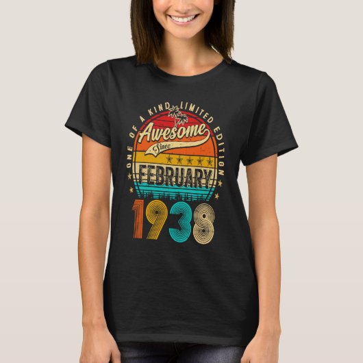 Geweldige sinds februari 1938 85 jaar oud en 85 ja t-shirt (Voorkant)