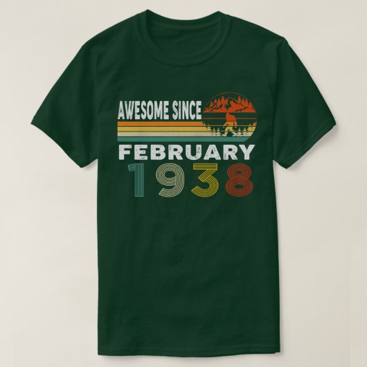 Geweldige sinds februari 1938 t-shirt (Design voorkant)