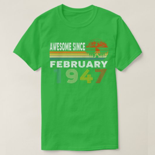 Geweldige sinds februari 1947 t-shirt (Design voorkant)