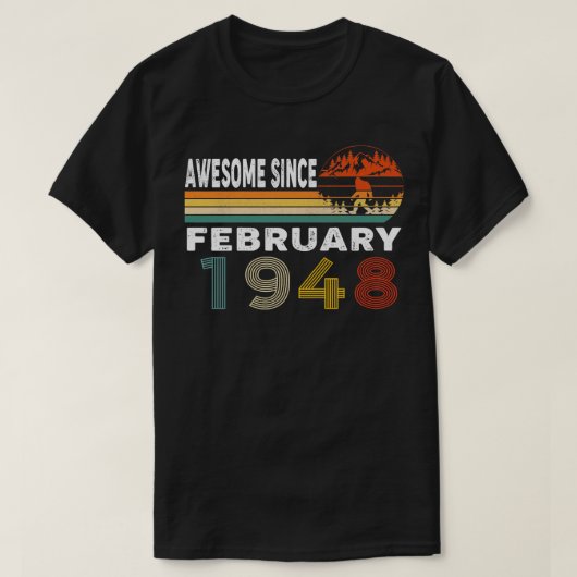 Geweldige sinds februari 1948 t-shirt (Design voorkant)