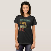 Geweldige sinds februari 1953 70ste verjaardagscad t-shirt (Voorkant volledig)