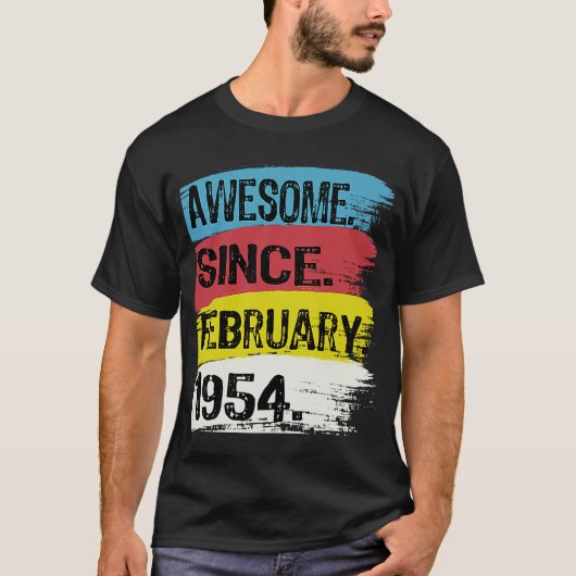 Geweldige sinds februari 1954 Pisces Aquarius 69th T-shirt (Voorkant)