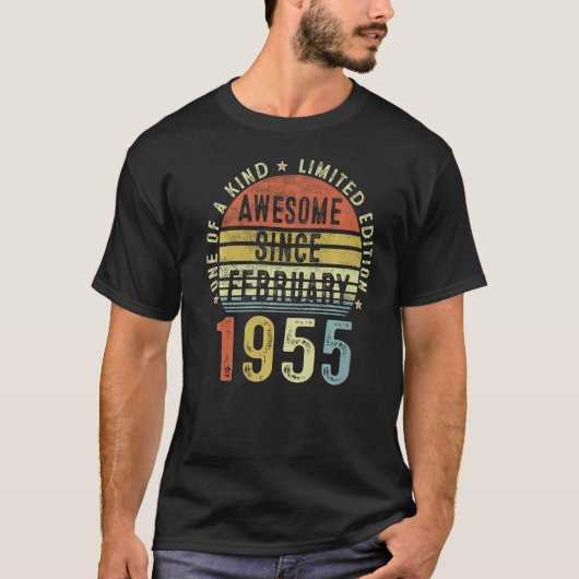Geweldige sinds februari 1955 68 jaar oud 68 jaar  t-shirt (Voorkant)