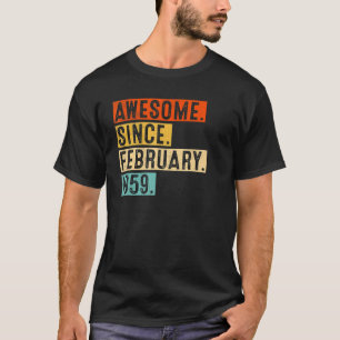 Geweldige sinds februari 1959 64 jaar oude 64e geb t-shirt