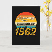 Geweldige sinds februari 1962 Retro  Verjaardag Kaart (Gele Bloem)