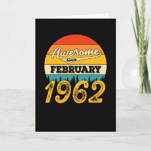 Geweldige sinds februari 1962 Retro  Verjaardag Kaart